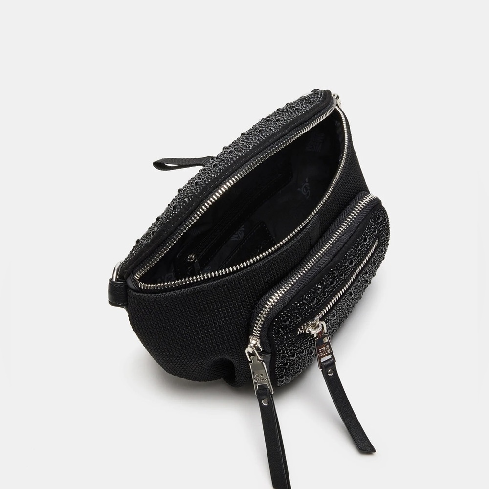 Steve Madden Black Crossbody Bag with Chain Accents - Picture 3 of 11